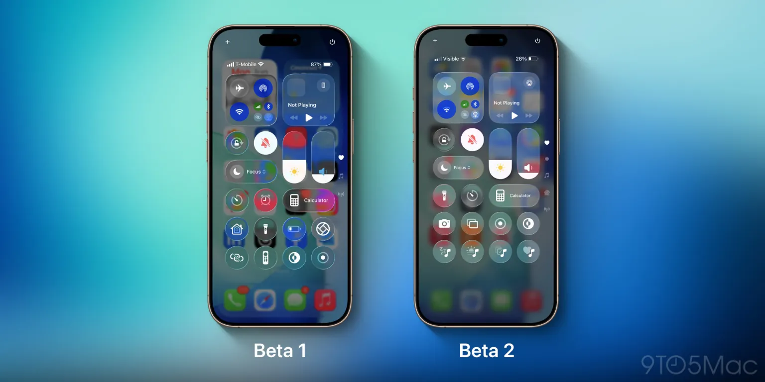苹果推出iOS 26 Beta 2版 改进控制中心的模糊效果提升可读性并增加新铃声