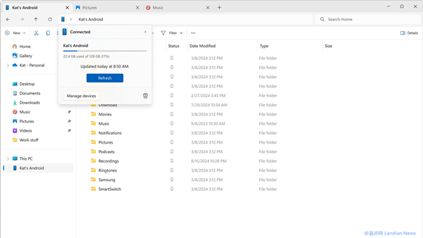 Windows 11 Test Version Now Supports Direct Browsing and Managing Files on Android Phones in File Explorer