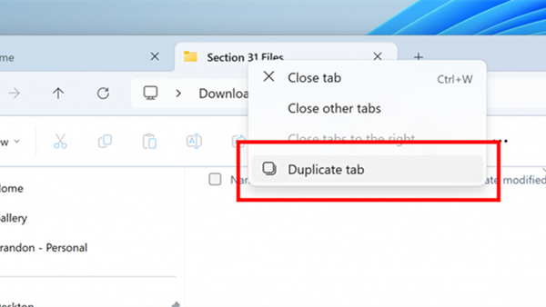 Windows 11 File Explorer Tab Mode Adds Copy Function for Quickly Duplicating the Same Tab Path