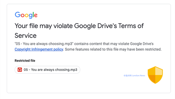 Google Drive Scans User Files for Copyright Infringement, Warning Issued for Stored Songs