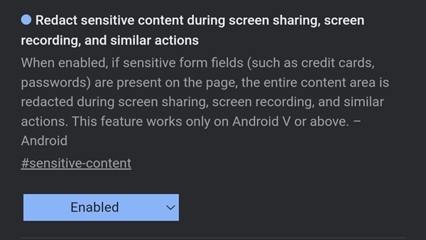 Android Version of Chrome to Automatically Hide Passwords/Credit Card/Other Sensitive Information During Screen Recording or Sharing