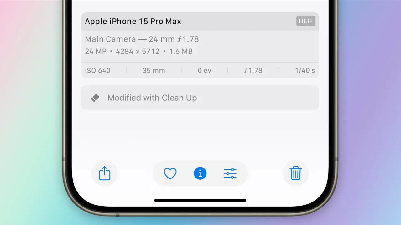 Apple photo cleanup feature