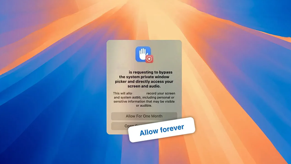 Apple Updates macOS Screen Recording Authorization from 1 Week to 1 Month, But This Free App Can Permanently Disable Authorization Reminders