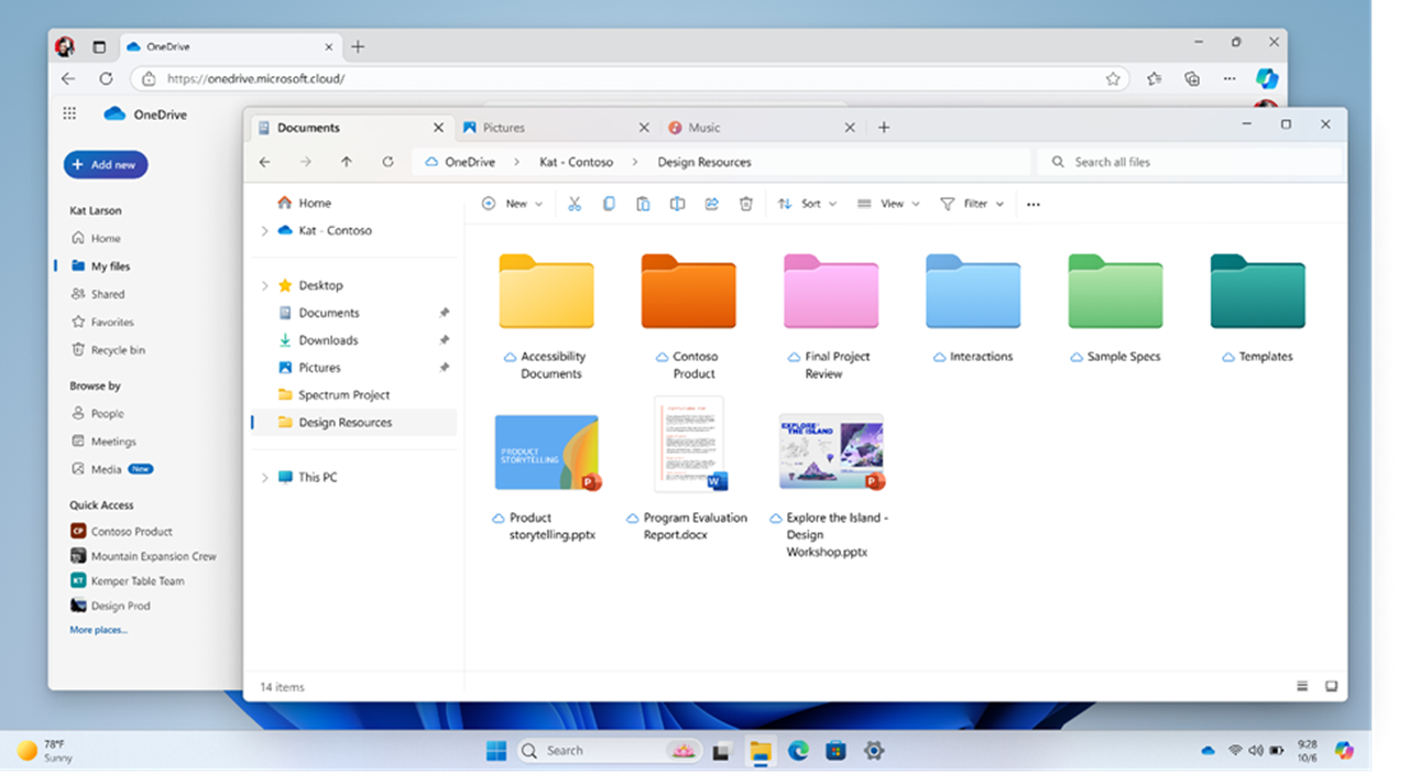 OneDrive colorful folders