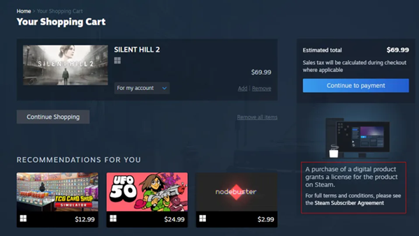 You're Not Buying the Game: Steam Updates Its Purchase Information to Emphasize the Purchase of a License Only