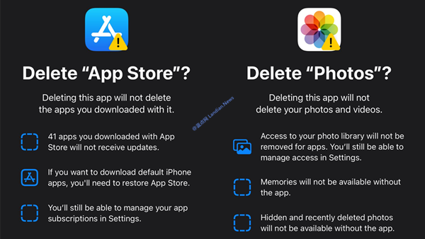 Apple Allows EU Users to Delete Core Apps Like App Store and Photos in iOS 18.2