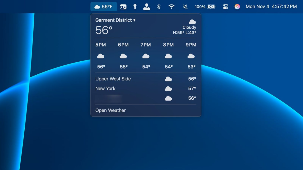 Weather widget macOS